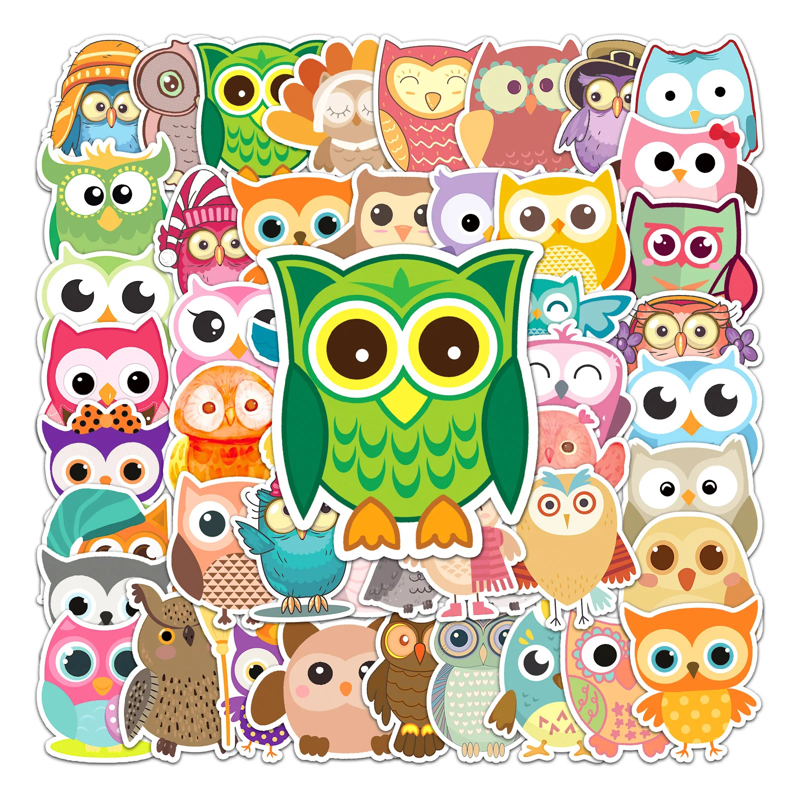 

50Pcs Cartoon Owl Series Graffiti Stickers Suitable for Laptop Helmets Desktop Decoration DIY Stickers Toys Wholesale
