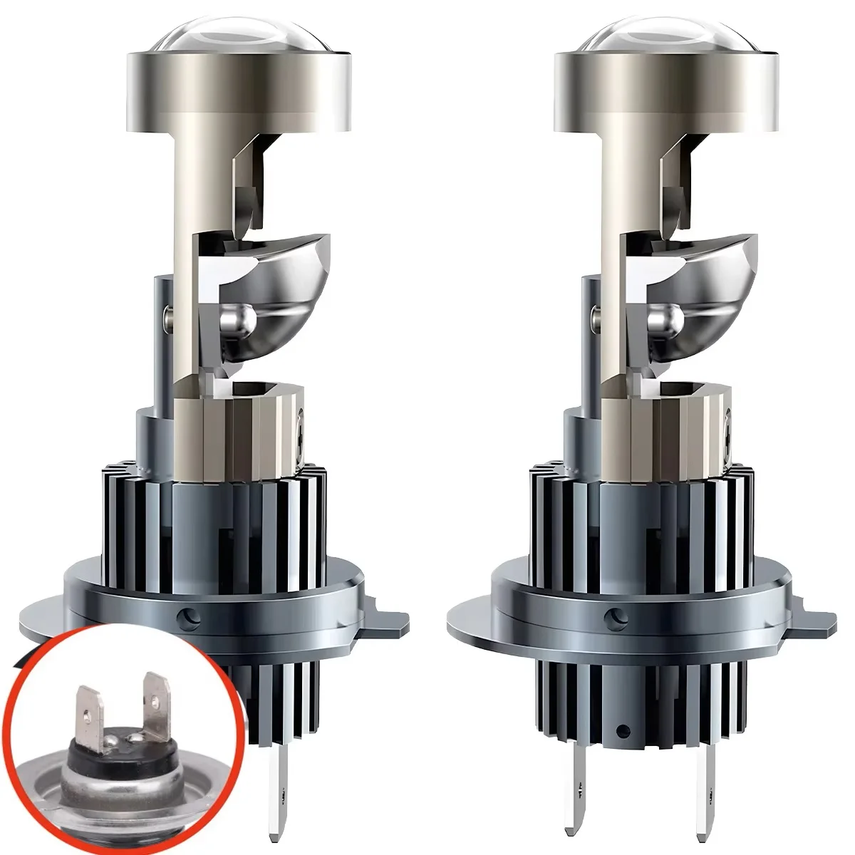 2개 H4 H7 Bi LED 미니 프로젝터 렌즈 LED 자동차 헤드라이트 전구 30000LM 120W 터보 자동 전구 H4 상하향등 안개등 전구 12V