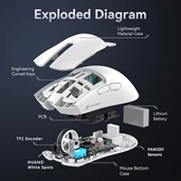 Souris Gaming Sans Fil ATTACK SHARK X11 – Ultra-Légère, RGB, 22K DPI, Rechargeable 5