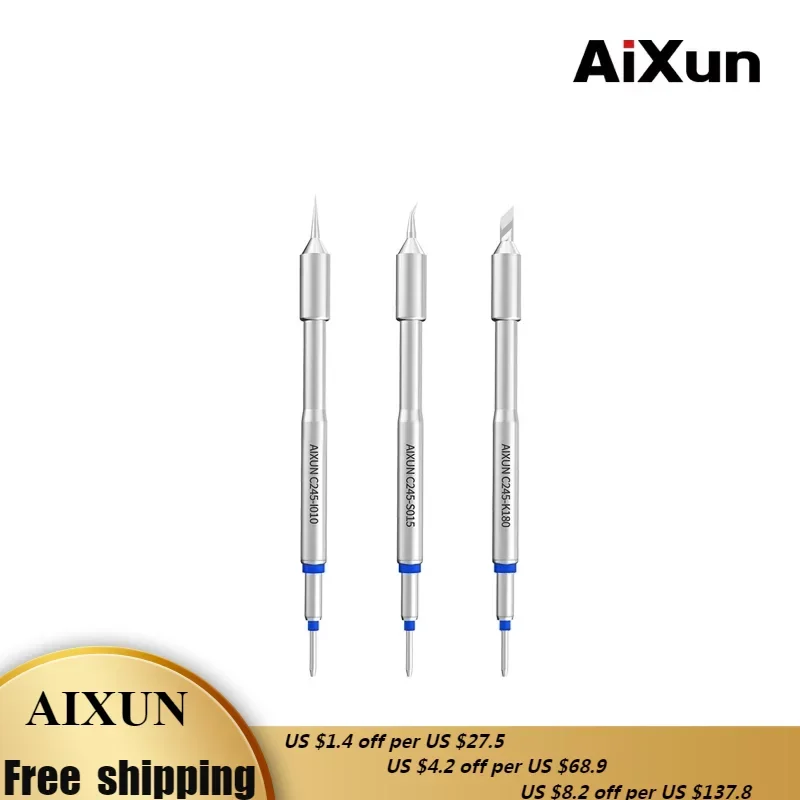 

AiXun C245 Soldering Iron Tips High Level Nano Lead Free Welding Tips Compatible T3A JBC Iron Head Replacement