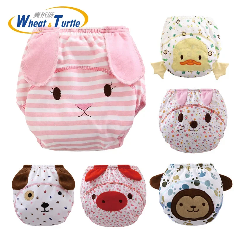 Cloth Diapers 1Pcs Mother Kids Animal Pattern Reusable Cotton Diaper Training Panties