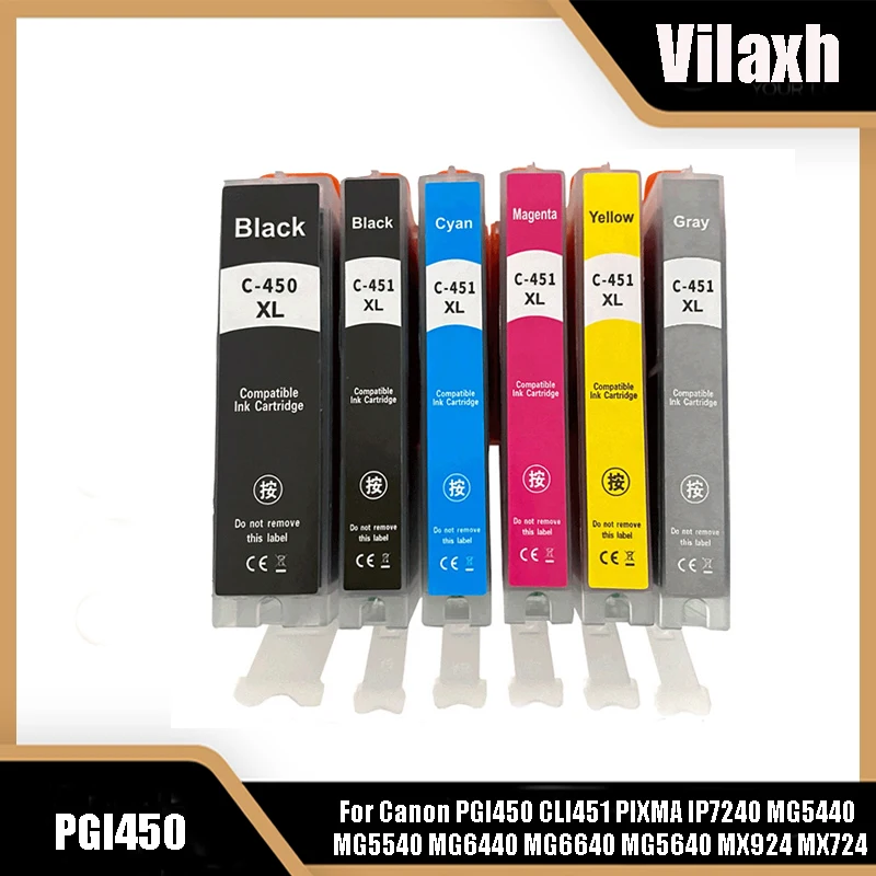 

Vilaxh PGI-450 pgi 450 cli 451 PGI450 картридж для canon PIXMA MG5440 MG6340 MG6440 MG7140 mg7540 Ix6540 iX6840 Ip7240 Ip8740
