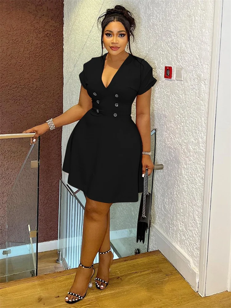 Wmstar Plus Size Midi Dresses for Women 2025 O Neck Elegant Patchwork Summer Holiday Clothes Maxi Dresses Wholesale Dropshipping