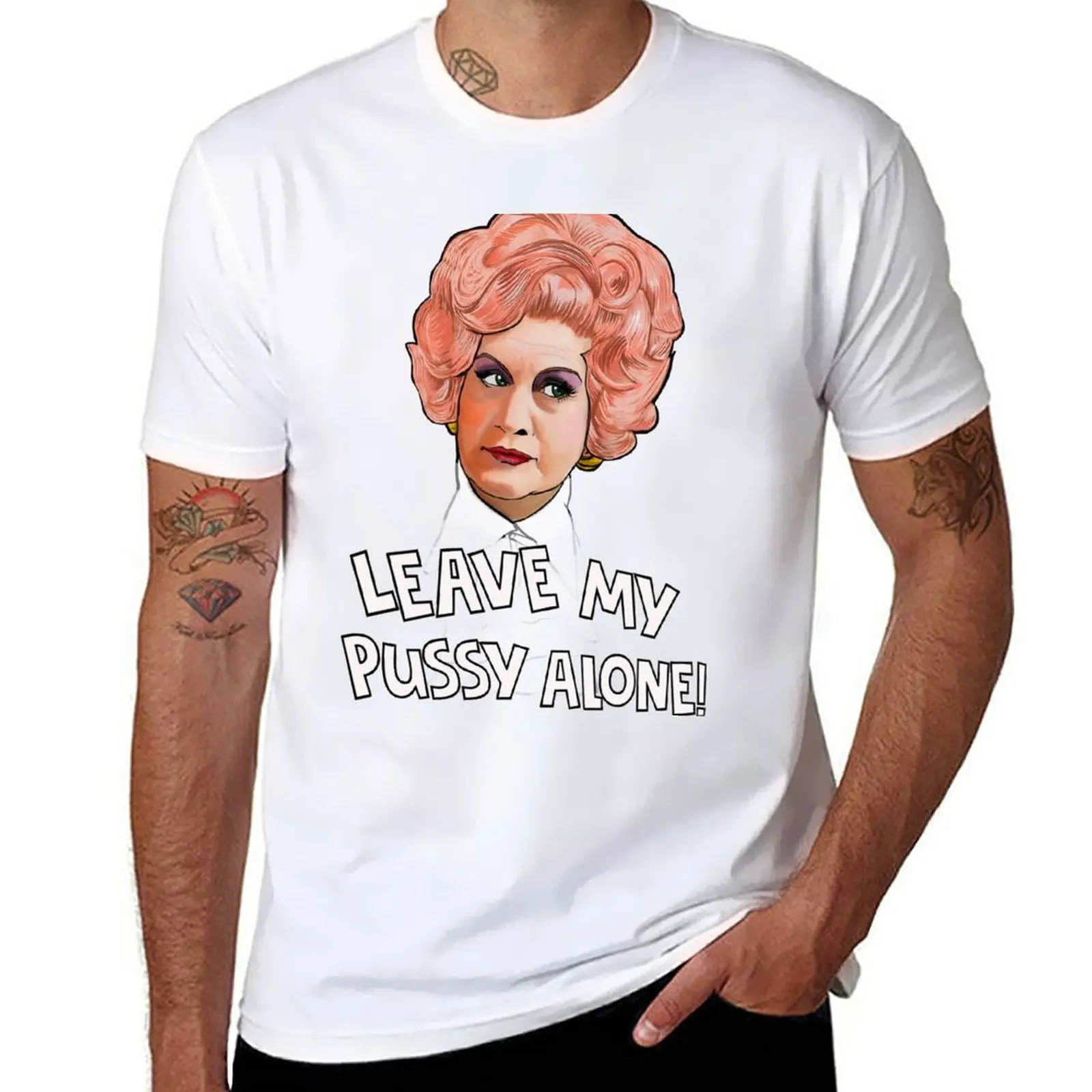 

New Mrs Slocombe - leave my pussy alone! T-Shirt boys t shirts summer clothes plain black t shirts men