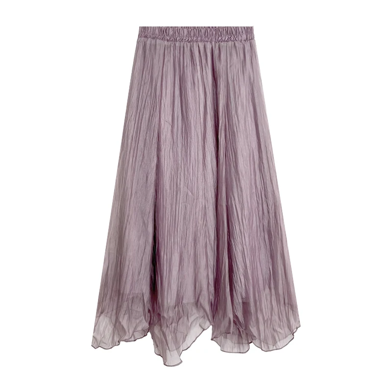 

French Simple Elastic High Waist A-Line Skirt