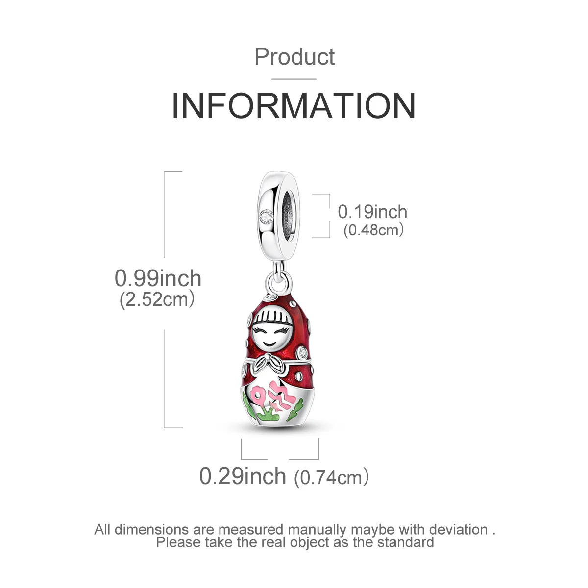 Original 925 Silver Charm Openable Nesting Doll Rose Princess Dress Pendant Fit Bracelet Diy Fashion Jewelry Image 2
