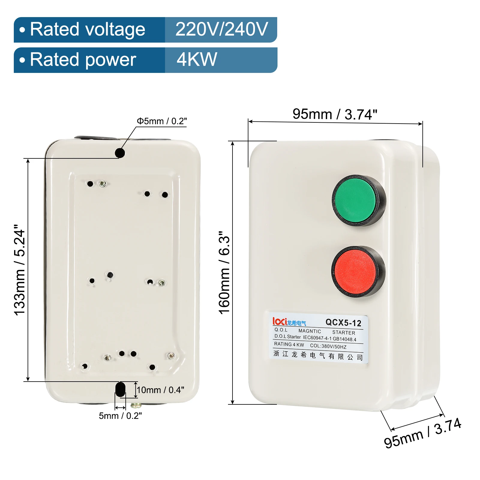 UXCELL ׳ƽ   Ÿ, 3  Ǵ ܻ ׳ƽ ġ,  Ÿ QCX5-12, 220V, 240V, 2.2KW, 3HP, 4KW, 5HP