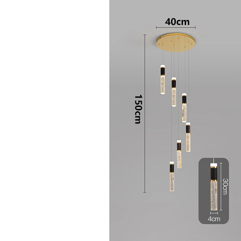 Modern Crystal Chandelier - Elegant Pendant Lamp for Living Room and Staircase