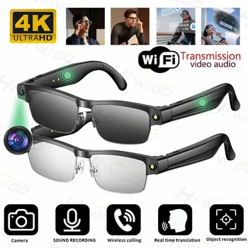 Hiwego Nuova fotocamera AI 4k Occhiali da sole intelligenti Bluetooth Chiamata vocale Musica Video intelligente Registrazione audio Traduzione Occhiali anti-luce blu