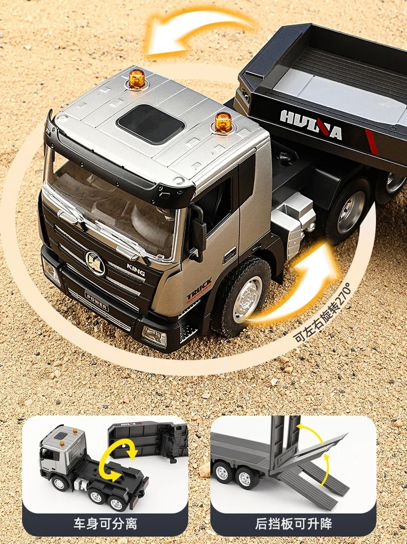 Large Remote Control Engineering Vehicle Excavator Semi-trailer Flatbed Trailer Transport Truck Truck Boy Holiday Gift Toy 4