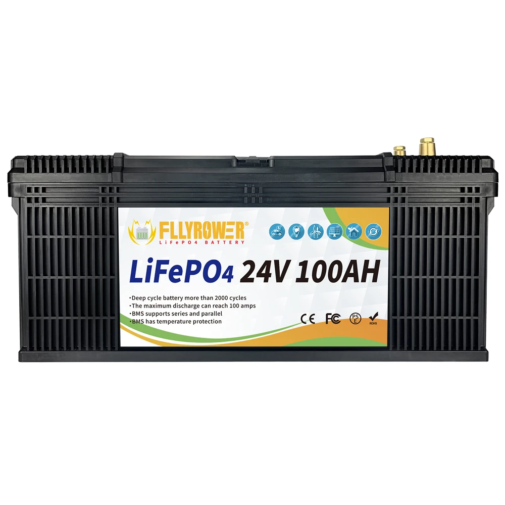 

24V LFP Lithium Battery 100Ah LiFePO4 For Solar Energy Reserve Power Supply RV Electric Vehicle Tricycle