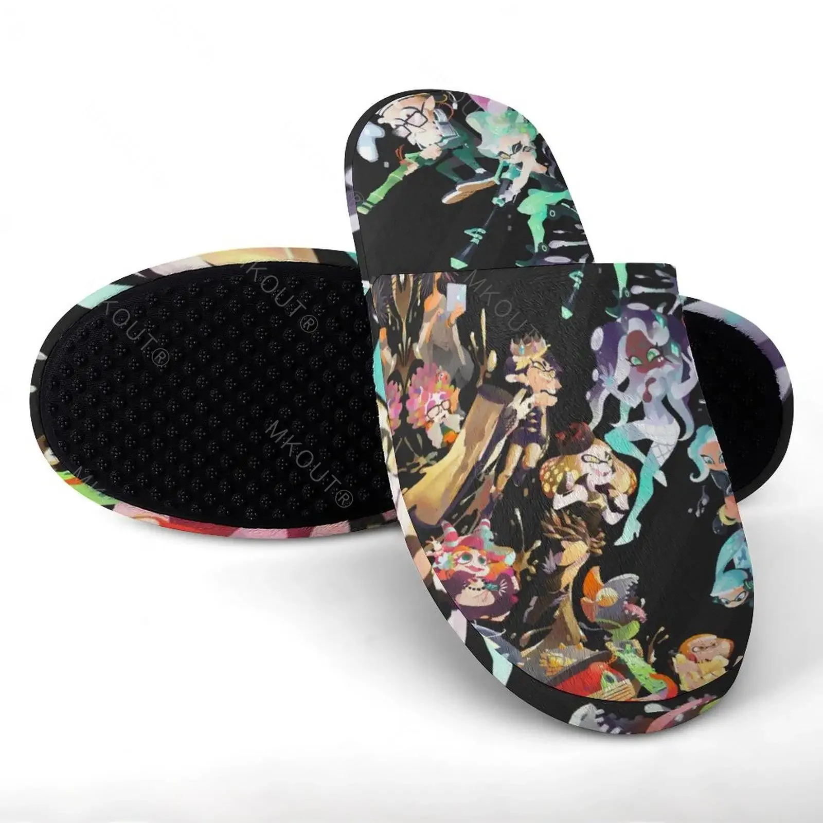 Splatoon 5 Warm Cotton Slippers For  Men Women Thick Soft Soled Non-Slip Fluffy Shoes  Indoor House Slippers Shark