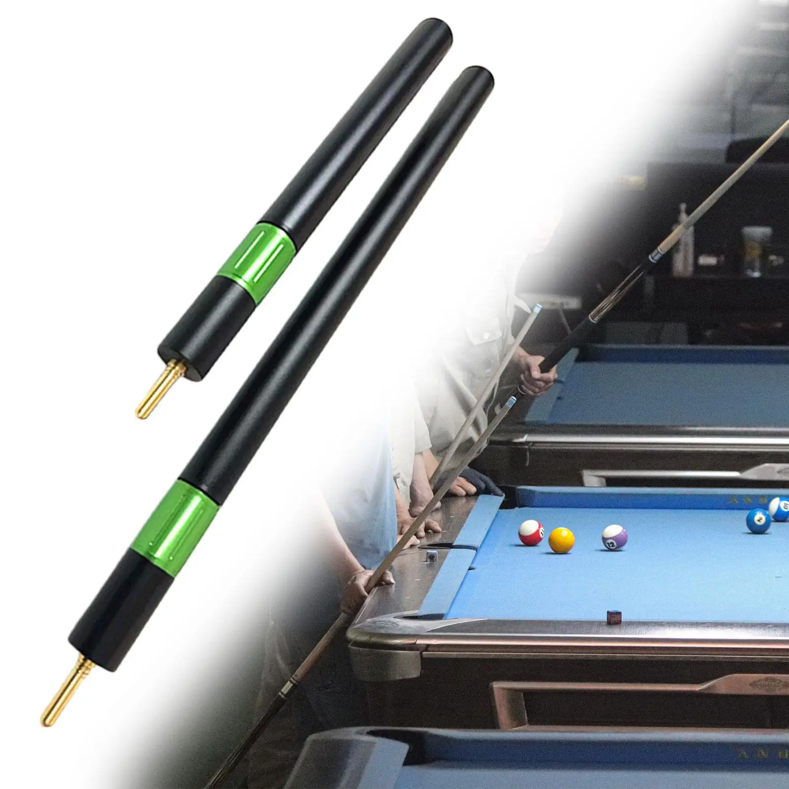 2x Telescopic Pool Cue Extender Billiards Cue Extension for Athlete Training