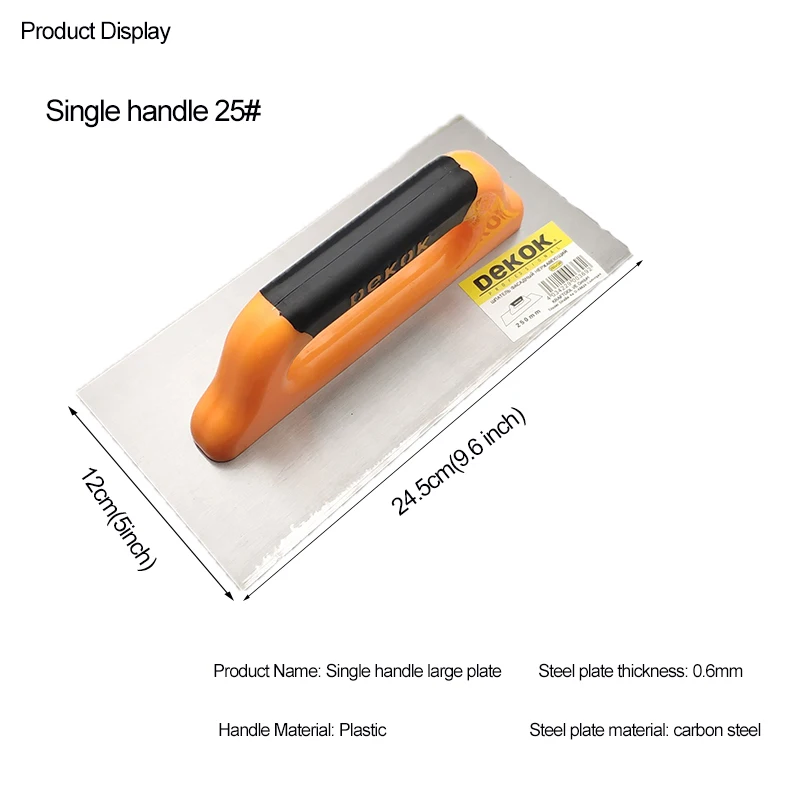 Plastering Trowel Plastering Trowel Single-handle 24.5/29.5/39.5/49.5cm Putty Scraper Gypsum Trowel Plaster Paint Feed Filling Construction Tools