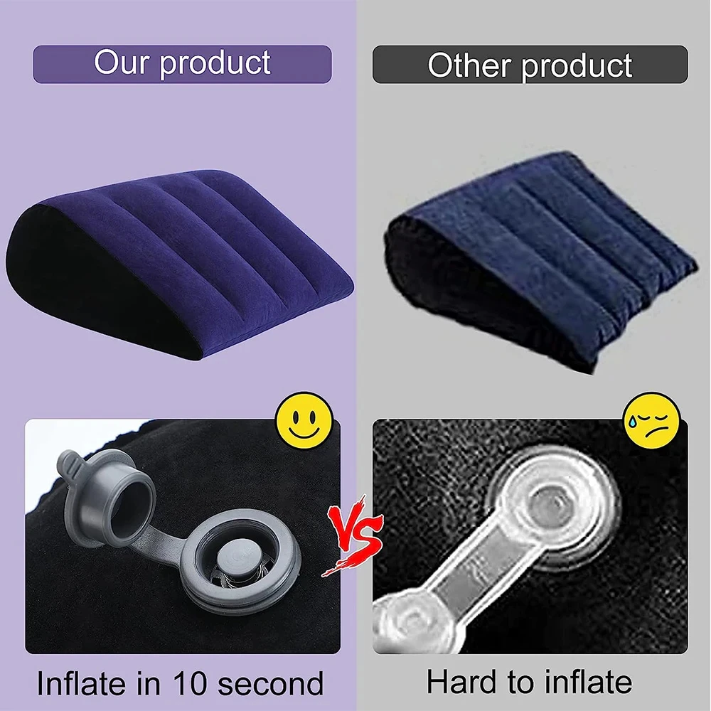 Sex Toys Adult Toy Pillow Position Cushion Triangle Inflatable Ramp Furniture Couples Toy Positioning for Deeper Position Suppor
