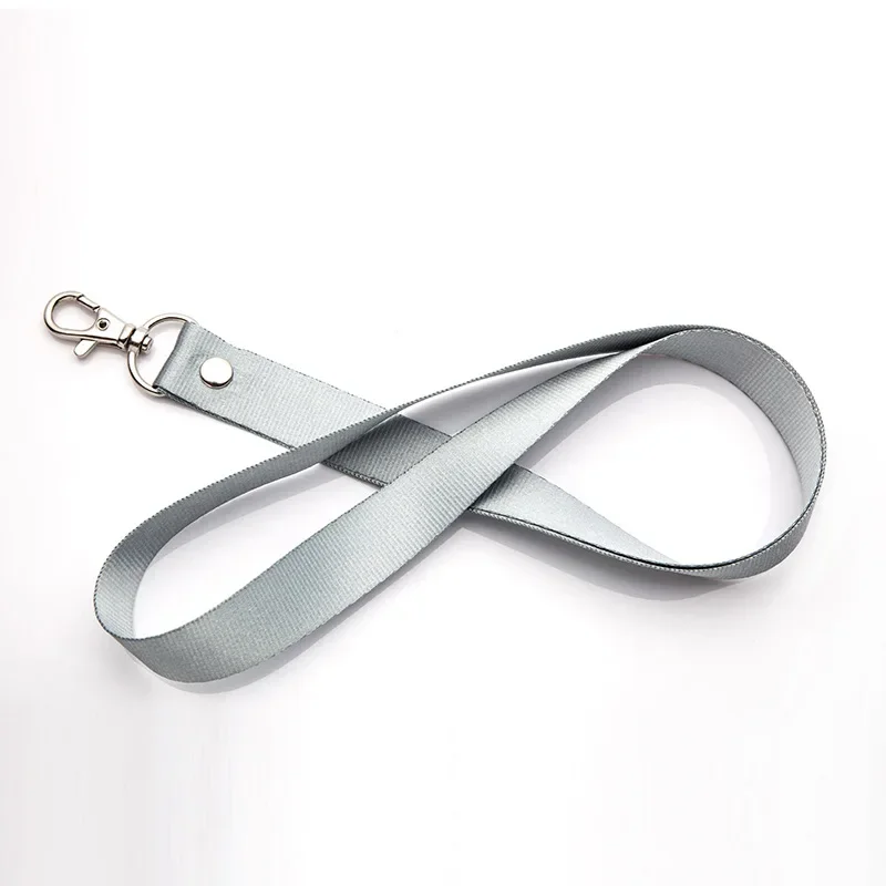 Thick Pure Color Safety Neck Strap Lanyard with Metal Ring