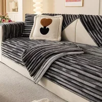 Winter Warm Striped Sofa Cover for Living Room Armrest Towel Backrest Cushion Furniture Protection Home Decoration 1