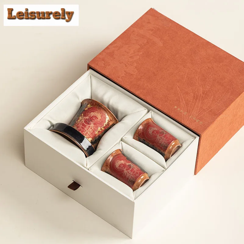 Dunhuang Dragon Girl Tea Set Complete Set Luxury Tea Ceremony Set Household Teapot and Tea Cup Set Cha Accessories Ornaments