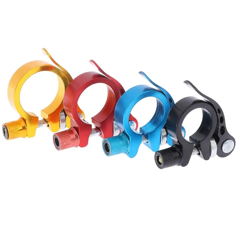 Bike Seatpost Clamp 28.6/31.8/34.9 MTB Rack Locking Clip Quick Release Aluminium