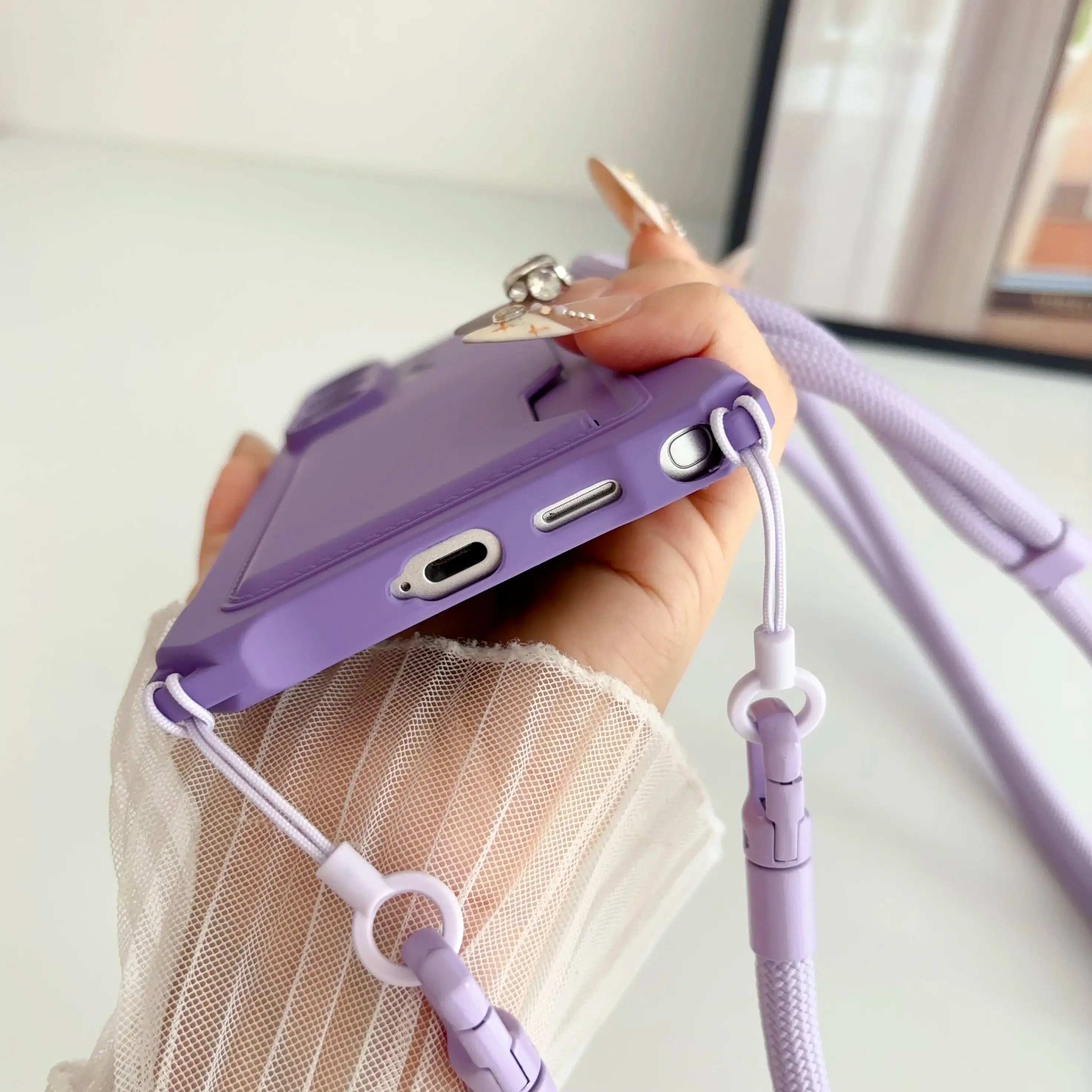 Lanyard Crossbody Necklace Card Holder Silicone Case - Soft Protective Cover