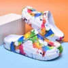 Couple Style Men's and Women's Clogs Sandals Slippers Inkjet Pattern Air Cushion Breathable Beach Sandals Outdoor Thick-Soled Mu 4