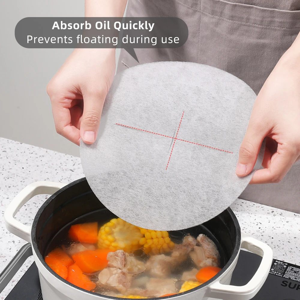 Air fryer oil absorbing paper 12/30Pcs Disposable Soup Oil Absorbing Paper Food Soup Blotting Oil Health Filter Paper Food Grade Kitchen Gadgets Accessories