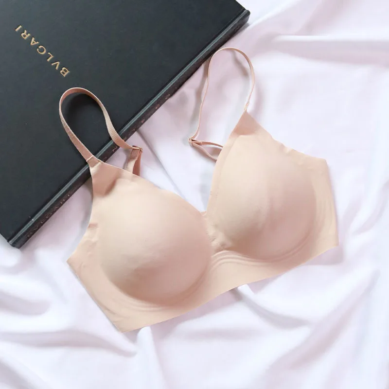 Women Underwear Sports Yoga Not Trace 3/4 Cup Bra Comfort Fabric Skin Friendly Mulberry Silk Simple Bralette Intimate Brassiere