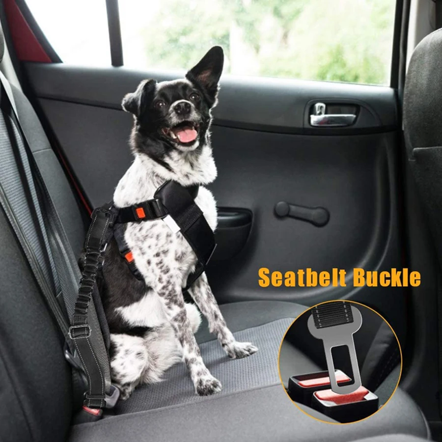 Dog Safety Rope Medium to large dog pet safety rope reflective buffer extendable pet car safety belt multifunctional hook