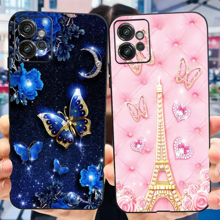 Floral Cat Design Soft Silicone TPU Back Cover Phone Case