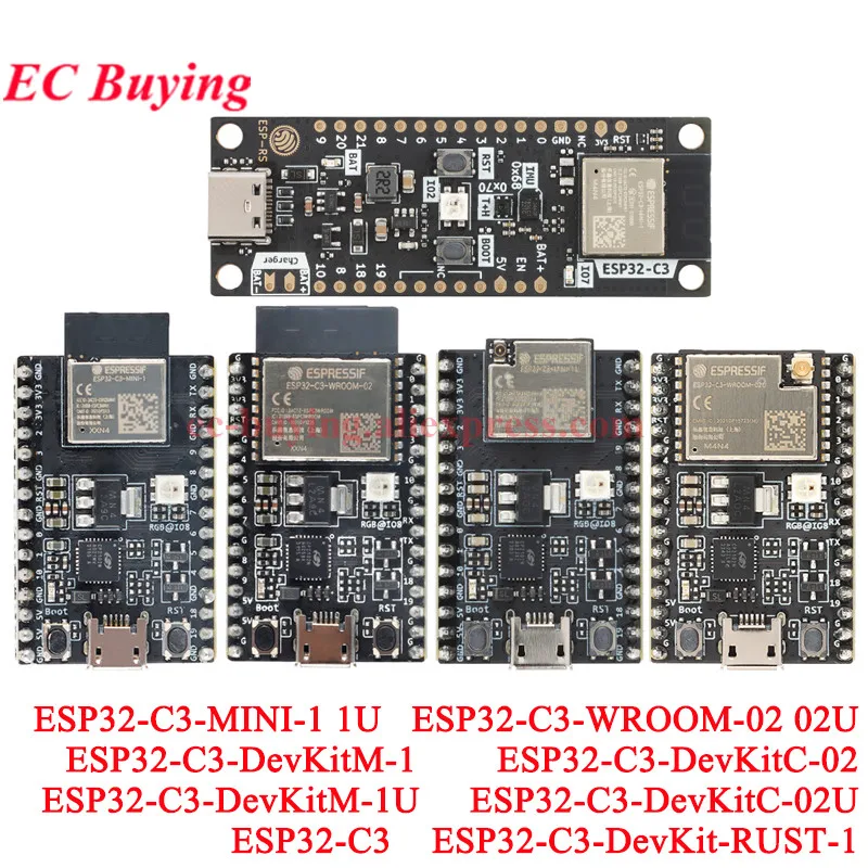ESP32-C3-DevKitM-1 1U DevKitC-02 02U ESP32-C3-MINI-1 ESP32-C3-DevKit-RUST-1 ESP32-C3 Entwicklungsboard WiFi BLE Wireless Modul