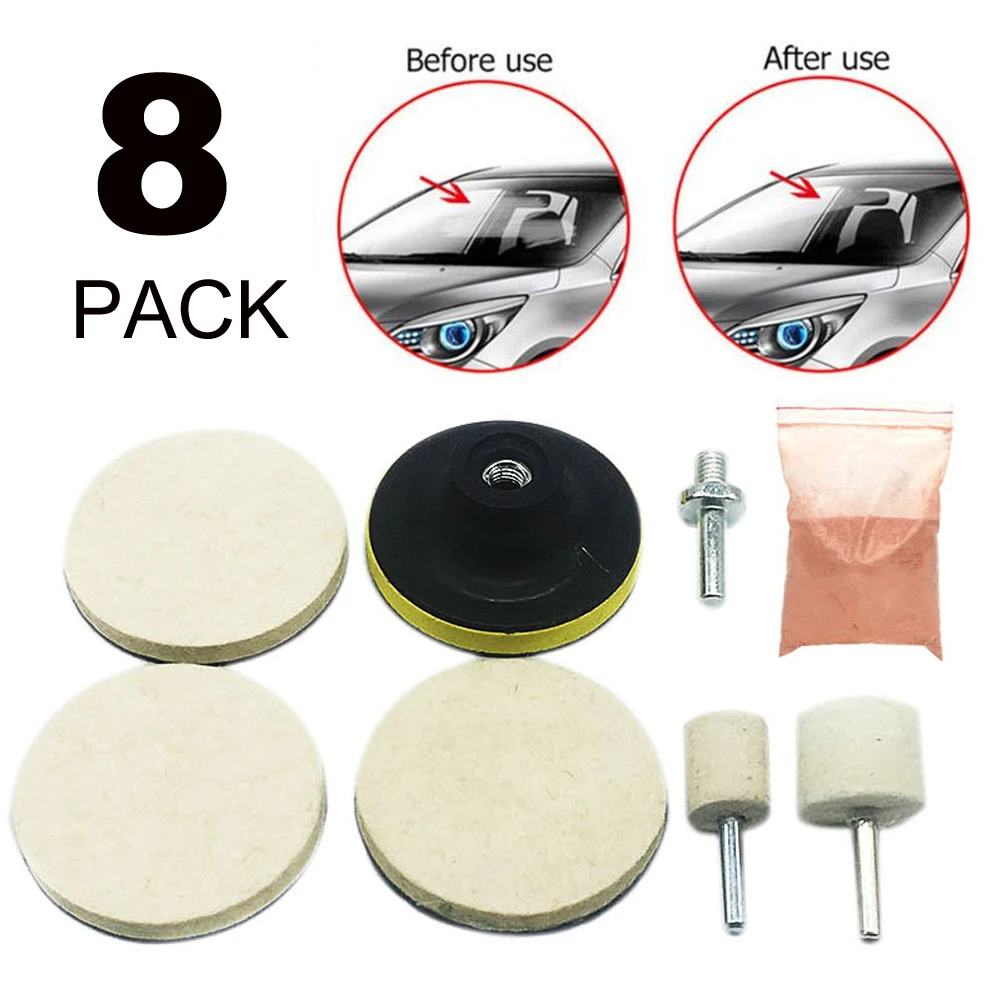 8x Auto Car Glass Polishing Kit Window Windscreen Windshield Scratch Remover Repair Tool Waxing