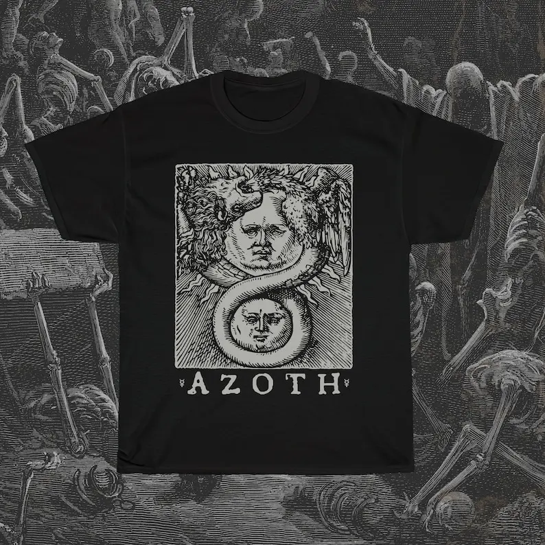 

Azoth T-Shirt - Alchemy Occult Sun Moon Philosophers Stone