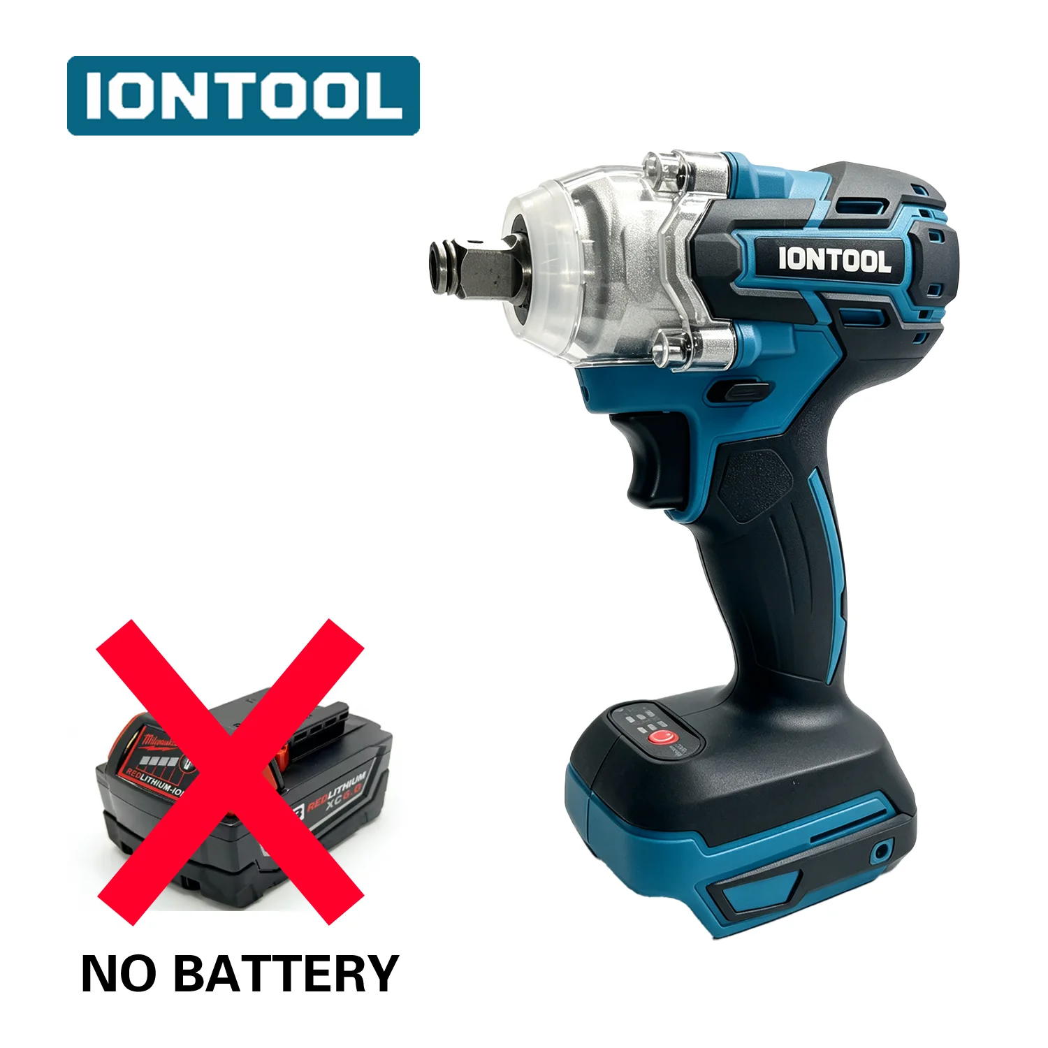 مفتاح ربط كهربائي لاسلكي من IONTOOL مقاس 1/2 بوصة بقوة 350 نيوتن وسرعة 3500 دورة في الدقيقة لإصلاح إطارات السيارات وصيانة السيارات وأعمال الصيانة المنزلية.