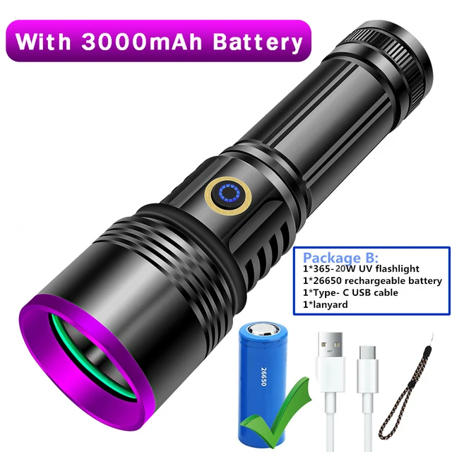 紫外線懐中電灯 365nm UVライト 365nm UV 紫外線ライト アニサキスライト 充電式 UV懐中電灯 猫
