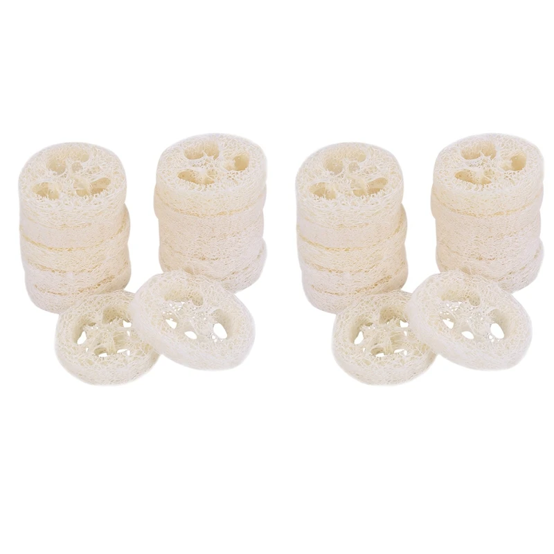 

400 Pieces of 4-6 cm Diameter Loofah Slices DIY Custom Soap Tools, Cleaning Supplies, Sponge Washer