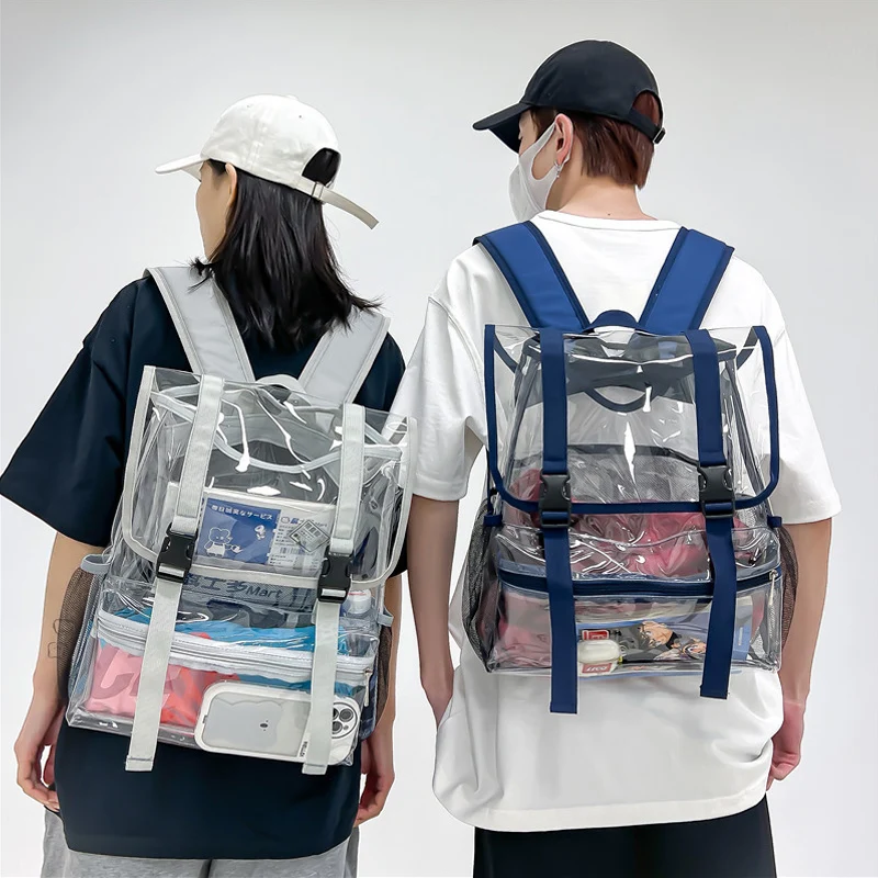 

Transparent Backpack PVC Travel Outdoor Waterproof Sport Bag Large Capacity Hiking Backpacks Dry Wet Separation Bags Y52A