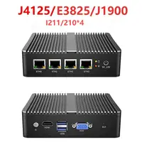 Celeron J1900 Fanless Industrial box PCs Quad Core 4x i211 E3825 N2840 Firewall Mini Router HD VGA Office Business Mini Computer 1