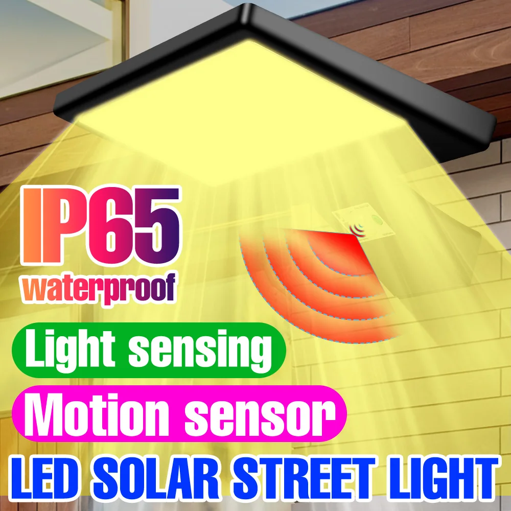 Outdoor LED Solar Lamp Garden Street Lights LED Exterior Wall Spotlight Motion Sensor Floodlight Landscape Waterproof  Road Lamp