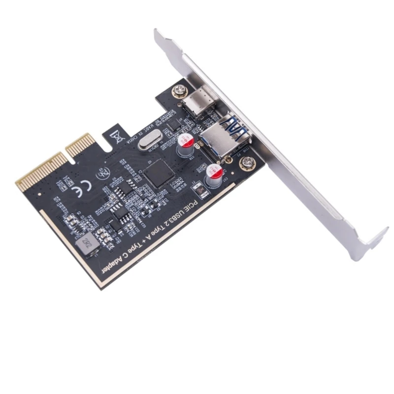 PCIe USB 3.2 Gen2 Card to 2 Port Type C+A ASM1142 Chip Expansion Card 10Gbps USB C PCIe PC Internal Adapter H8WD