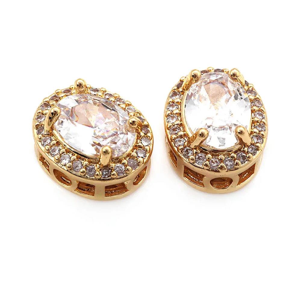 Cuentas de Espaciador Ovaladas de Brasso Dorado 18K Accesorios de Joyería DIY de Alta Calidad - details 10