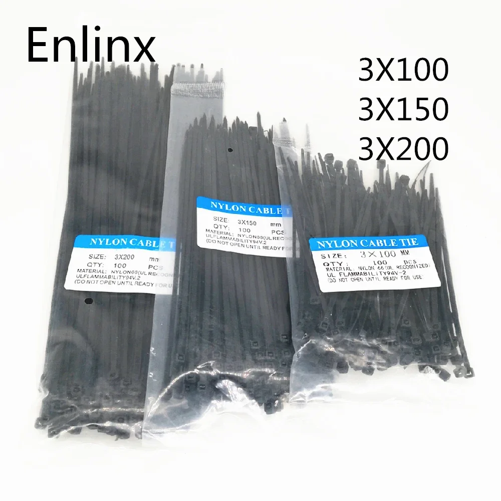 Self-Locking Plastic Nylon Wire Cable Zip Ties 100Pcs