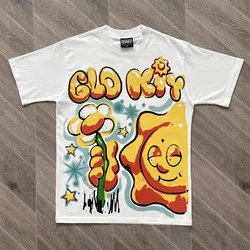 Premium Cotton Streetwear T - Shirt with Stylish Print - M (Beige)