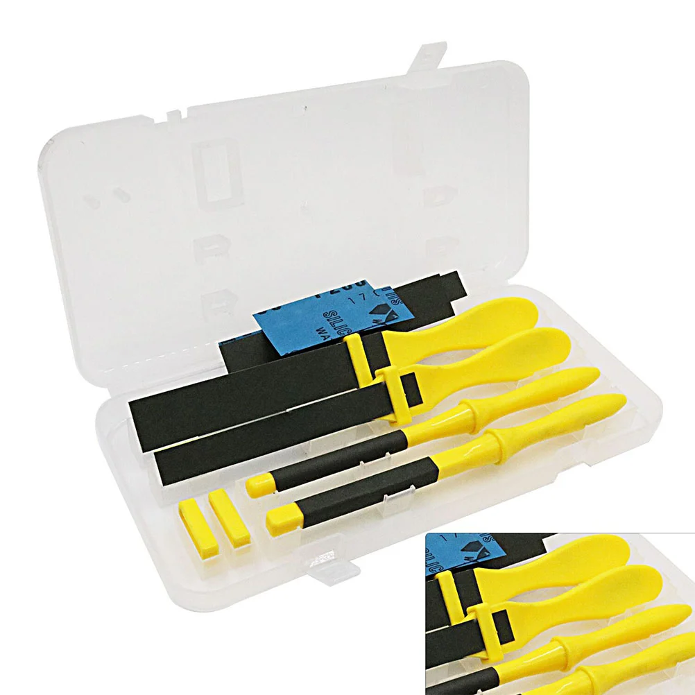 4-in-1 Metal Grinding Polishing Abrasive Tools Paper Clips Sandpaper Ruler Rod Bar Sanding Paper For DIY Jewelry Making