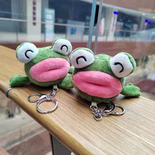 

10cm Cartoon Cute Animal Frog Toad Frog with Big Mouth Plush Toy Key Chain Pendant Claw Doll Birthday Gift Keychain Accessories