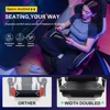 Gaming Chair, Computer Office Chair with Pocket Spring Cushion, Linkage Armrests and Footrest, High Back Ergonomic 4