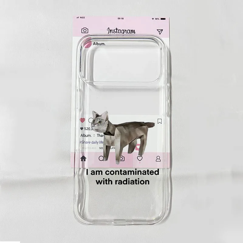 Humorous Cat Cartoon Clear Shockproof TPU Phone Case