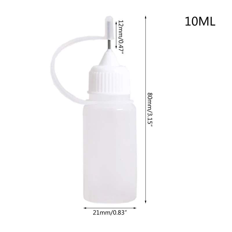 10ml Plastic Squeezable Tip Applicator Bottle Dropper Bottles with Needle Tip Caps for Glue Liquid Oil Eyes Drop Bottle 10pcs refillable bottles glue applicator bottle plastic storage bottle disposable plastic dropper