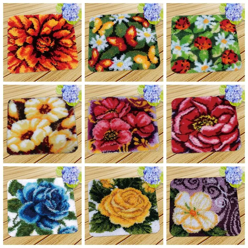 Prajna Carpet Embroidery Latch Hook Kit Cartoon Animal undefined Latch Hook Rug Button Pad Package Smyrna Package Carpet DIY