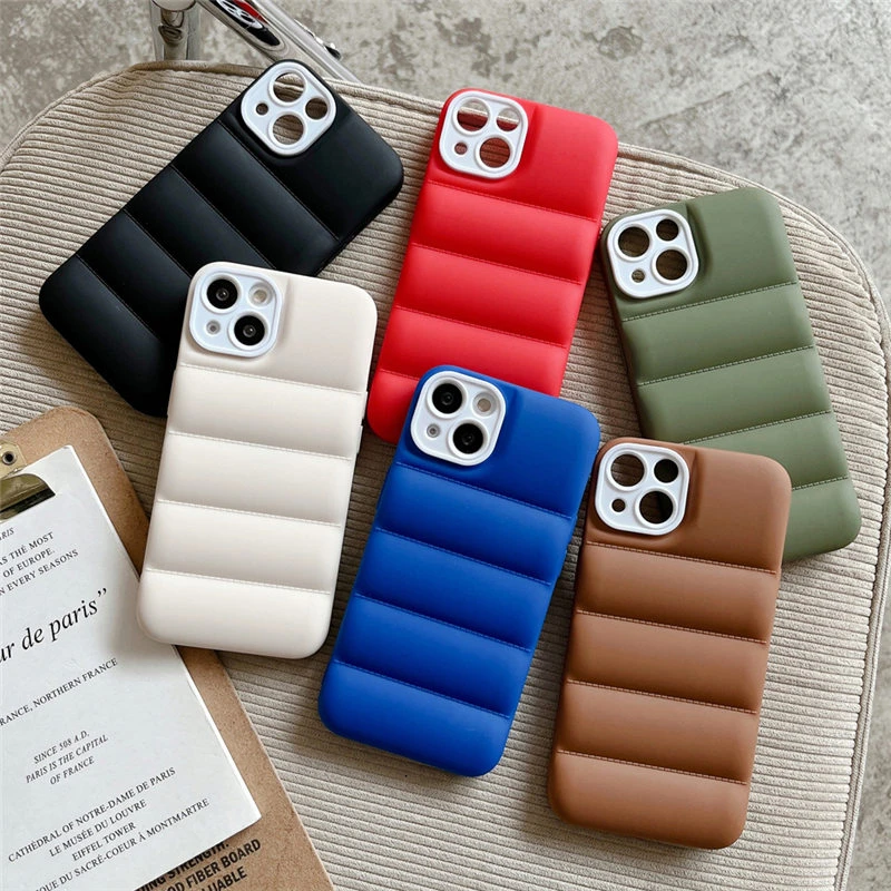 iphone 11 Pro Max leather case Luxury Down Jacket Cloth Cover For iPhone 13 11 12 Mini Pro Max XR X S XS 7 8 Plus Soft Puffer Case Shockproof Silicone Bumper iphone 11 Pro Max leather case