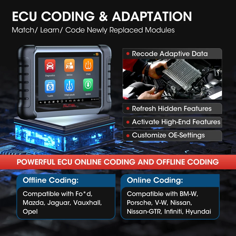 Autel-カー診断ツール,車両スキャナー,maxipro MP808S-TS,OBD2,pk